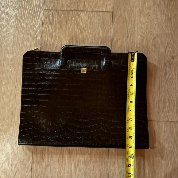 Vintage Givenchy Black Crocodile-Embossed Business Bag - Picture 7 of 7